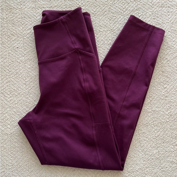 Girlfriend Collective Cropped Compressive Pocket Legging Plum Size XS - Picture 1 of 5